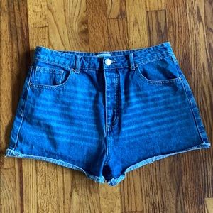 High rise jean shorts